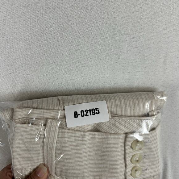 Banana Republic Relaxed Fit Wide Leg Linen Blend Pants Women's 6 Beige Striped - Picture 14 of 14